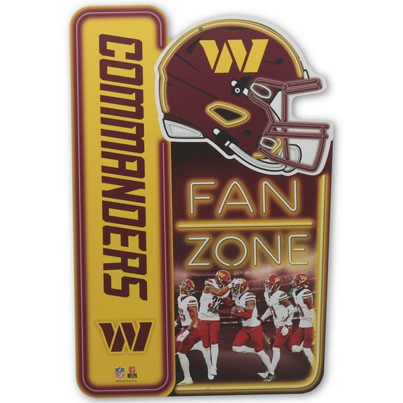 NFL Washington Commanders Fan Zone Metal Sign for Man Cave, Office, or Game Room