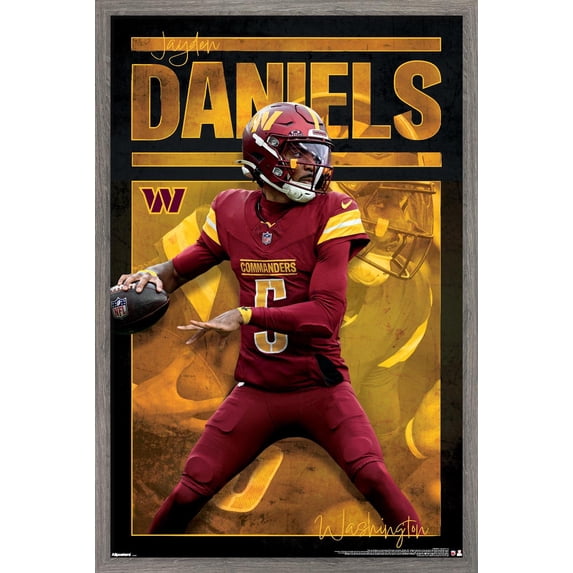 NFL Washington Commanders - Jayden Daniels 25 Wall Poster, 22.375" x 34" Framed