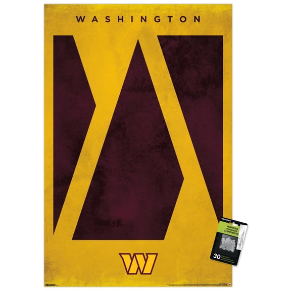 NFL Washington Commanders - Logo 25 Wall Poster with Push Pins, 22.375" x 34"