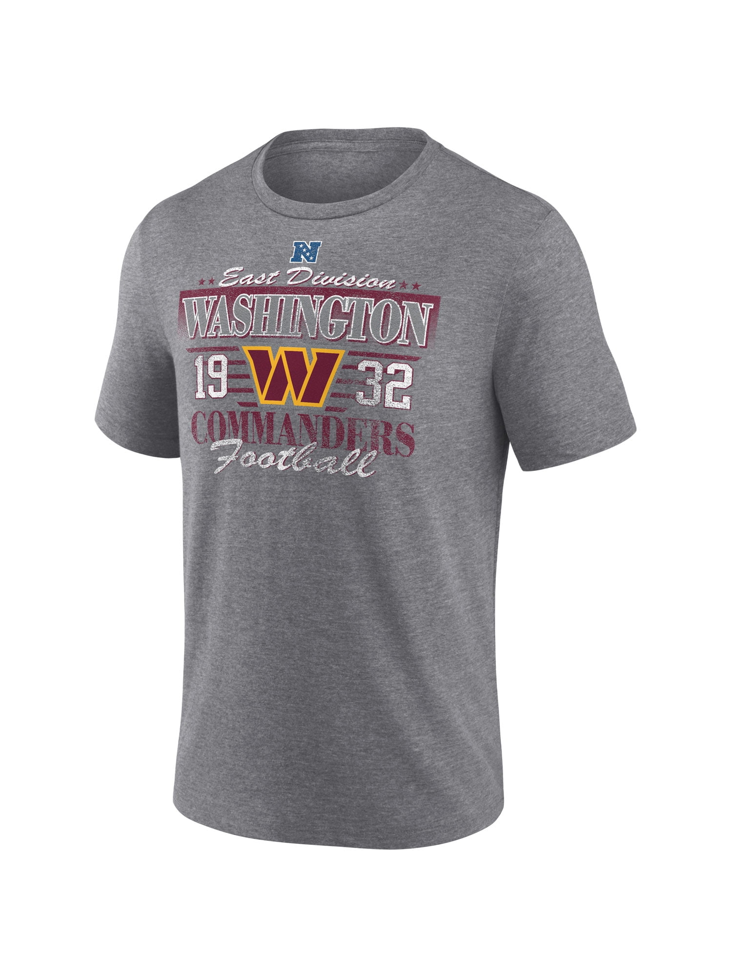 NFL Washington Commanders Men's Synthetic Gray Heather Short Sleeve T-Shirt