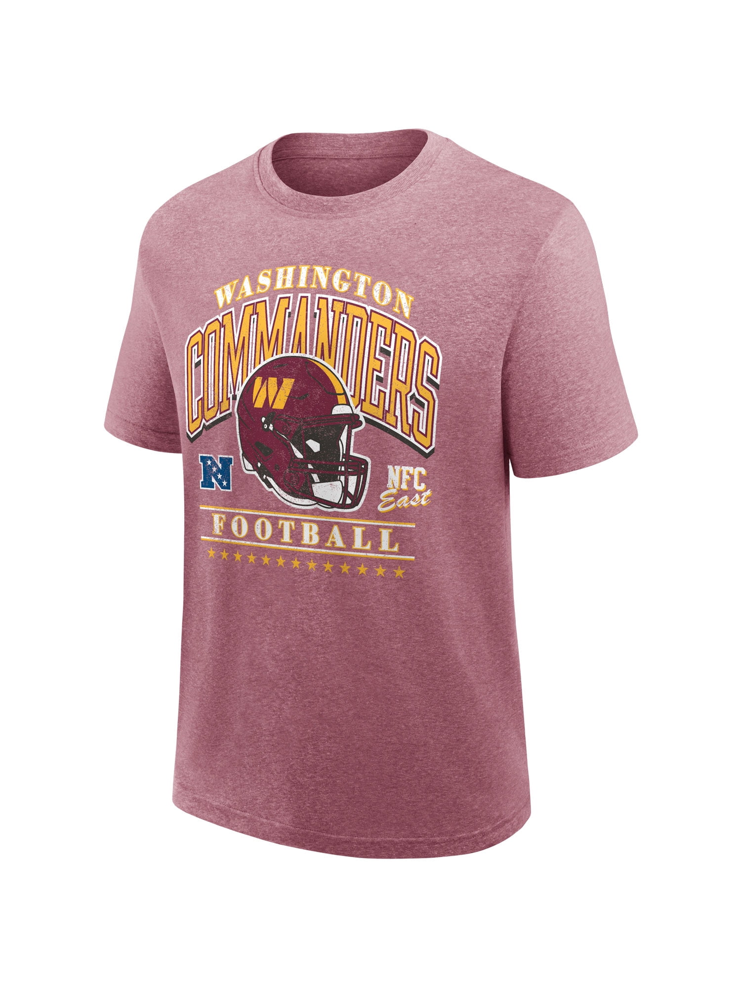 NFL Washington Commanders Men's Synthetic Red Heather Short Sleeve T-Shirt