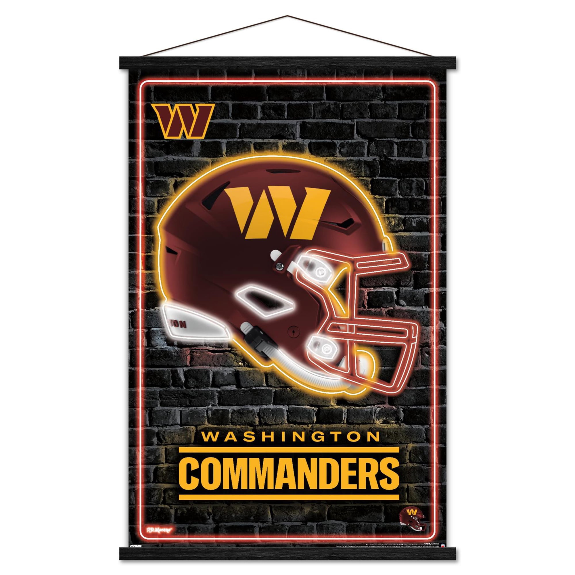 NFL Washington Commanders - Neon Helmet 23 Wall Poster with Magnetic ...