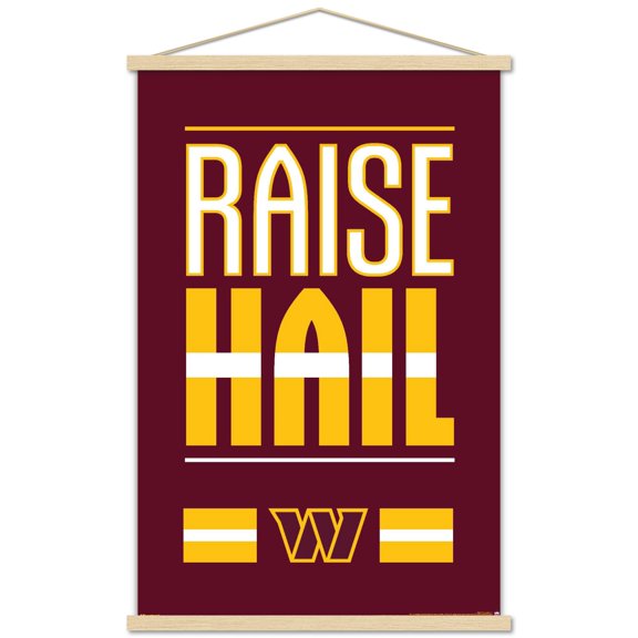NFL Washington Commanders - Raise Hail 26 Wall Poster with Magnetic Frame, 22.375" x 34"