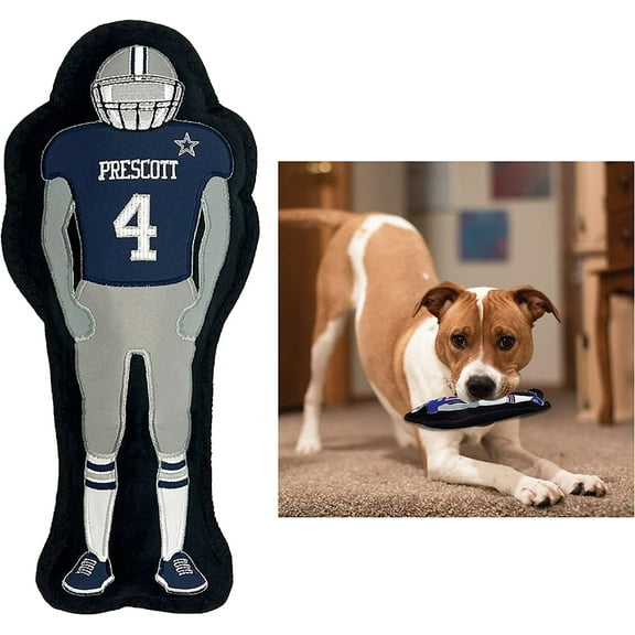 NFLPA Dak Prescott Athletes Player Pet Dog Toy Premium Quality with Built-in Squeaker