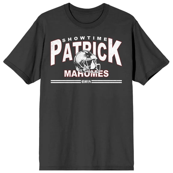 NFLPA Patrick Mahomes Football Helmet Adult Charcoal Crew Neck Short Sleeve T-shirt - XL