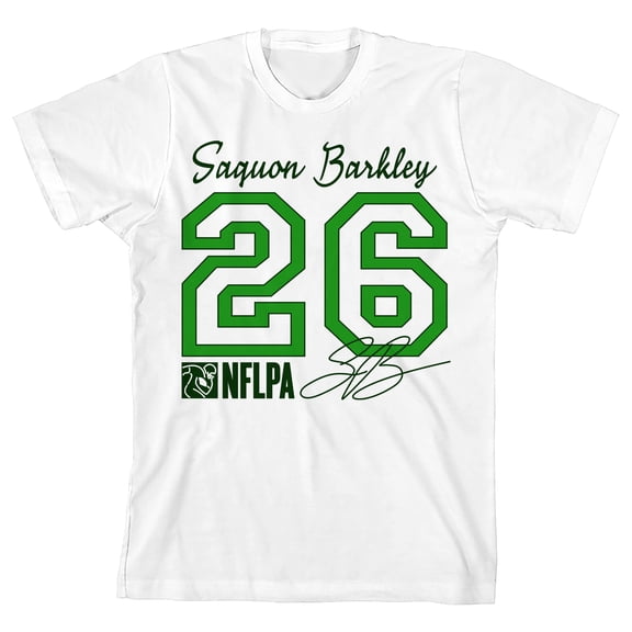 NFLPA Saquon Barkley 26 Youth White Crew Neck Short Sleeve T-shirt
-XS
