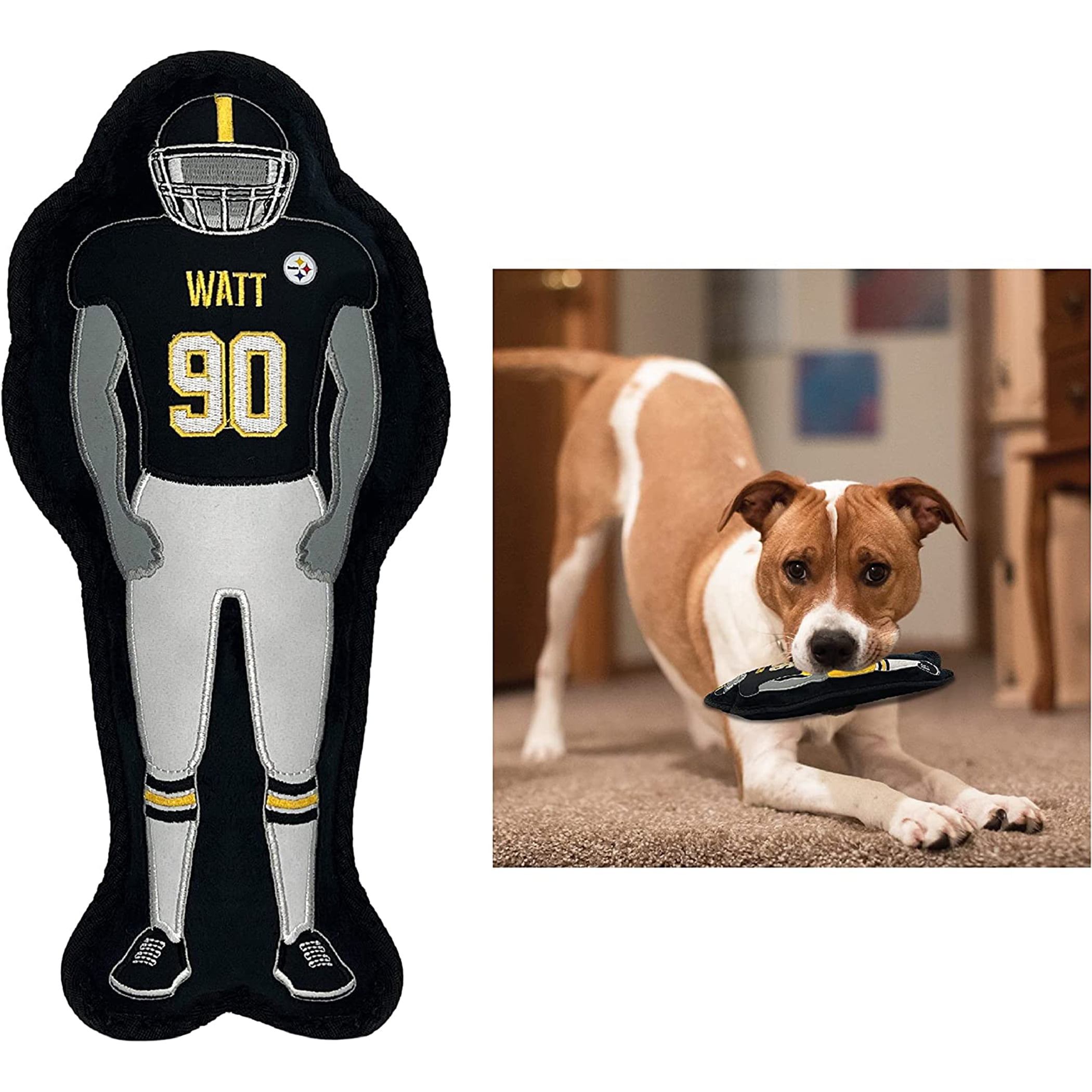NFLPA Tj Watt Athletes Player Pet Dog Toy Premium Quality with Built-in Squeaker