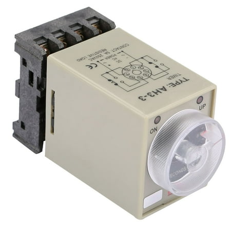 NFTIGB 0-10 Seconds Knob Control Timer Relay Delay ON Time Relay with Base AC 110V, High Precision Waterproof PC Case Delay Time Relay for Industrial Equipment Control, 1 Pack[cite: 1]