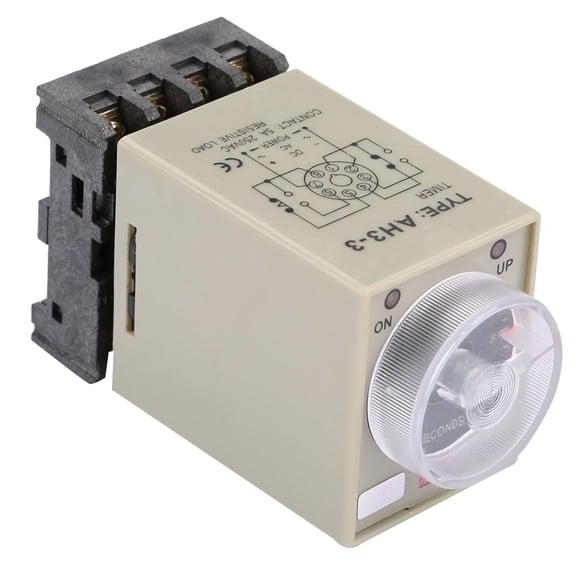NFTIGB 0-10 Seconds Knob Control Timer Relay Delay ON Time Relay with Base AC 110V, High Precision Waterproof PC Case Delay Time Relay for Industrial Equipment Control, 1 Pack[cite: 1]