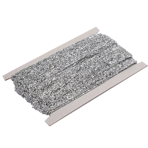NFTIGB 0.4 inches / 1cm Width 10 Yards / 30ft Length Silver Bottom Rhinestone Mesh Trim for Clothing Phone Shell Decorative DIY Diamond Sticker Ribbon Wrap Accessories[cite: 1]