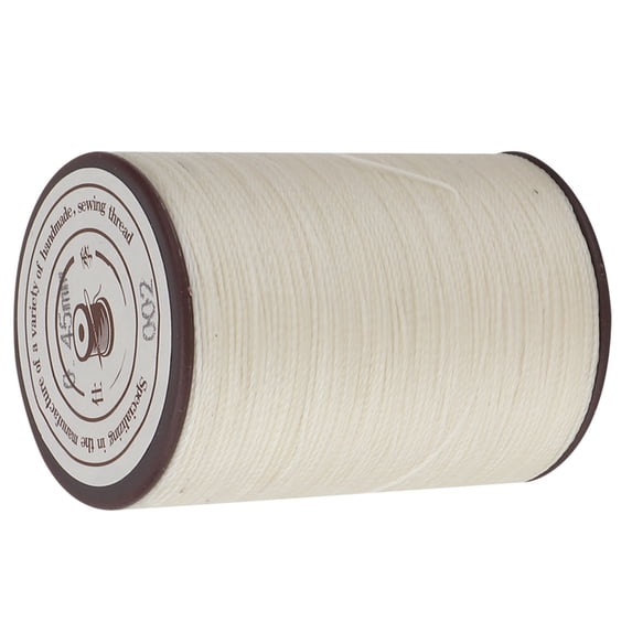 NFTIGB 0.45mm Leather Sewing Wax Cord 160m/Roll (524.93 ft) Handwork Knitting Craft Wax Thread for Shoes Boots Handbags Luggage Repair, High Toughness Wear-Resistant Polyester, Off-White