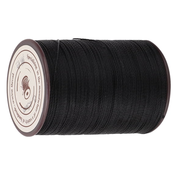 NFTIGB 0.45mm Leather Sewing Wax Cord 160m/Roll (524.93 ft) Handwork Knitting Craft Wax Thread for Shoes Boots Handbags Luggage Repair, High Toughness Wear-Resistant Polyester, Black