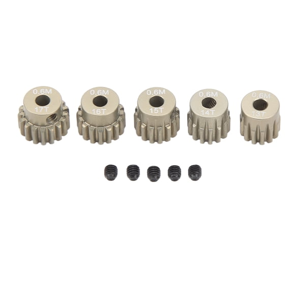 NFTIGB 0.6M Pinion Gear Set Aluminium Alloy 3.175mm Hole 13T 14T 15T 16T 17T Pinion Motor Gear for SCX10 TRX4 1/8 1/10 Crawler (0.13 inches / 3.175 mm)