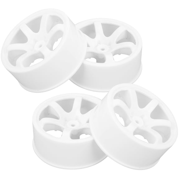 NFTIGB 1/10 Racing RC Car Wheel Rims, Plastic Wheel Hubs Replacement Parts for On Road Racing Car, 2.5 inches / 63 mm Diameter, 4 Pieces, White