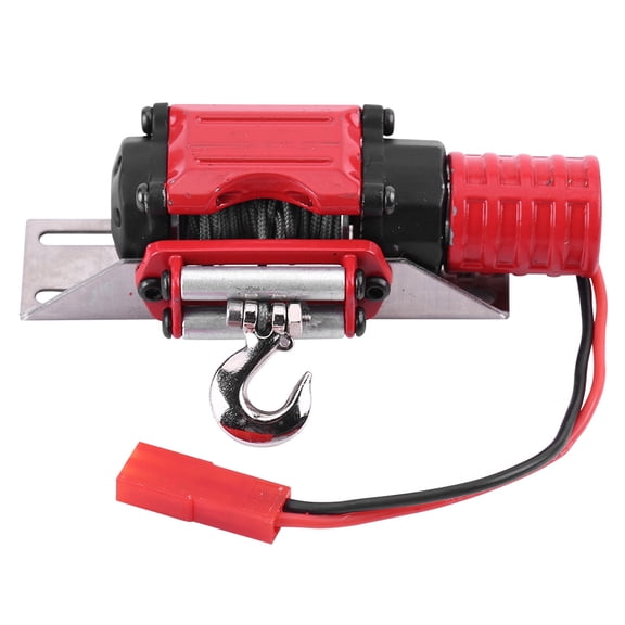 NFTIGB 1/10 Scale RC Crawler Car Simulation Metal Motor Winch for TRX-4 SCX10 D90, Red/Black, 1 Count