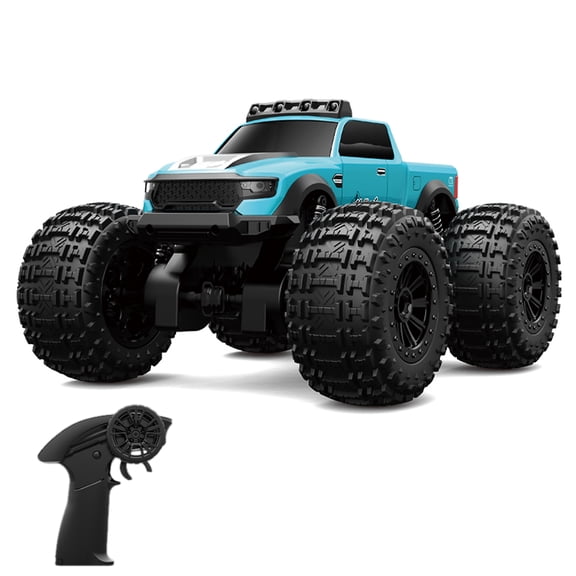 NFTIGB 1:16 Amphibious RC Car 2.4GHz 4WD Waterproof Off Road Stunt Vehicle 360 Degree Rotation Headlights All Terrain Water Toy Blue Single Battery