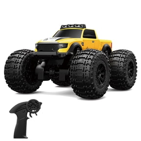 NFTIGB 1:16 Amphibious RC Car 2.4GHz 4WD Waterproof Off Road Stunt Vehicle 360 Degree Rotation Headlights All Terrain Water Toy Yellow Single Battery