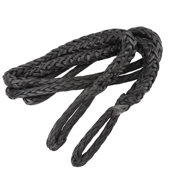 NFTIGB 1/2in X 6.56ft (12mm x 2m) Ultra High Molecular Weight Polyethylene Winch Rope Extension 26455lbs (12T) Breaking Strength Towing Cable Line for Off Road Vehicle ATV UTV SUV Black