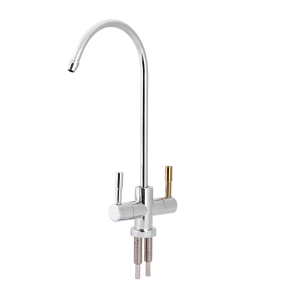 NFTIGB 1/4'' Double Holes Sink Faucet Tap Chrome Reverse Osmosis RO Drinking Water Filter, 360 Rotation Stainless Steel Goose Neck Kitchen Faucet (12.99 x 3.15 x 1.18 inches / 33 x 8 x 3 cm)