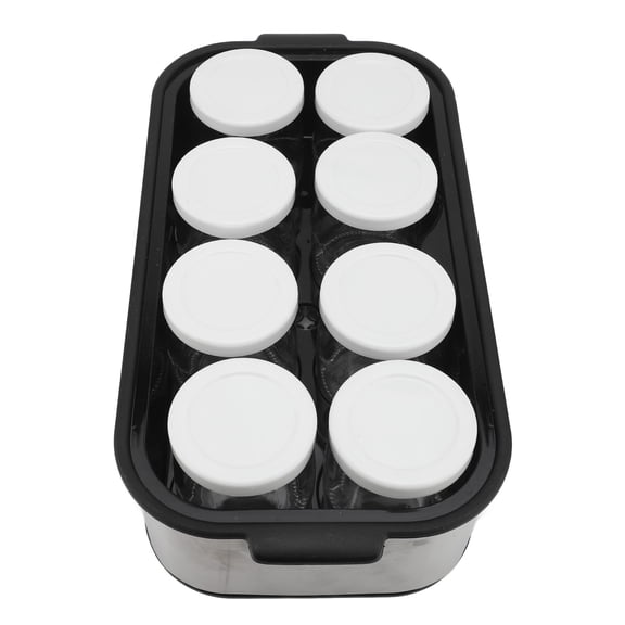 NFTIGB 1.4L Electric Yogurt Maker Machine with 8 Glass Jars, Adjustable Temperature and Timer for Homemade Organic Yogurt, Greek Yogurt, Fruit Jam and Pudding, Stainless Steel Finish, 110V (US Plug)