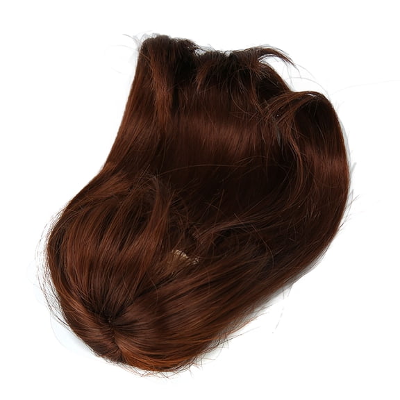 NFTIGB 1/6 Ball Jointed Doll Wig with Bangs High Temperature Silk Doll Replacement Hair DIY Simulated Scalp Fairy Wig for 15.5-17cm / 6.1-6.7 inches BJD Dolls, Dark Brown