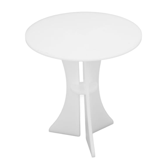 NFTIGB 1/6 Scale Dollhouse Round Table Acrylic Miniature Furniture European Style Phantom Conversation Desk for Dollhouse Decoration Accessories 3.94x3.86 inches / 10x9.8 cm