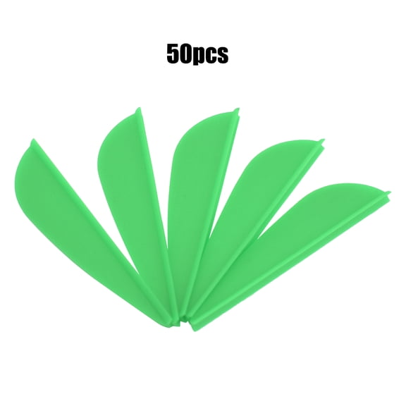 NFTIGB 1.75 Inch Rubber Arrow Feather for Archery Target Practice and Hunting, Green (50 Pack)