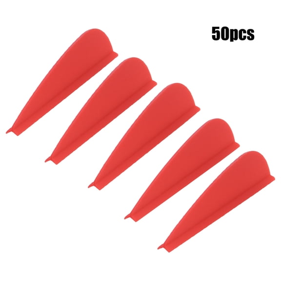 NFTIGB 1.75 Inch Rubber Arrow Feather for Archery Target Practice and Hunting, Red (50 Pack)