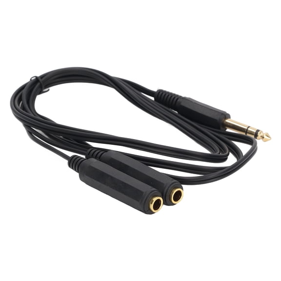 NFTIGB 1.8m / 70.9 Inches Mic Y Splitter Cable 6.35mm TRS Male to Dual 6.35mm Female Stereo Microphone Adapter for Loudspeaker, Premium Audio Cord Extension