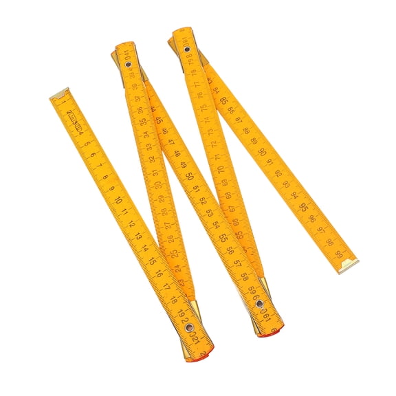 NFTIGB 1 Meter / 39.37 Inches Wooden Folding Ruler Dual Sided Portable Measuring Stick Tool for Carpenter Woodworking