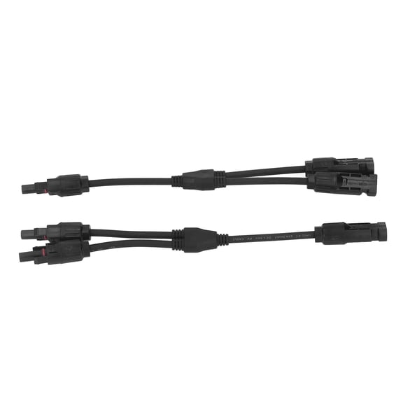 NFTIGB 1 Pair DC 1000V Solar Panel Cable Y Branch Connector Parallel Adapter, Weatherproof IP68 Splitter for Photovoltaic Power Systems, 12.01 inches / 30.5 cm Long Heavy Duty Crimp Wire Joint
