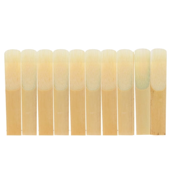 NFTIGB 10-Pack Bb Clarinet Bamboo Reeds, Strength 2.5 Woodwind Accessories (5.12 in / 13 cm)
