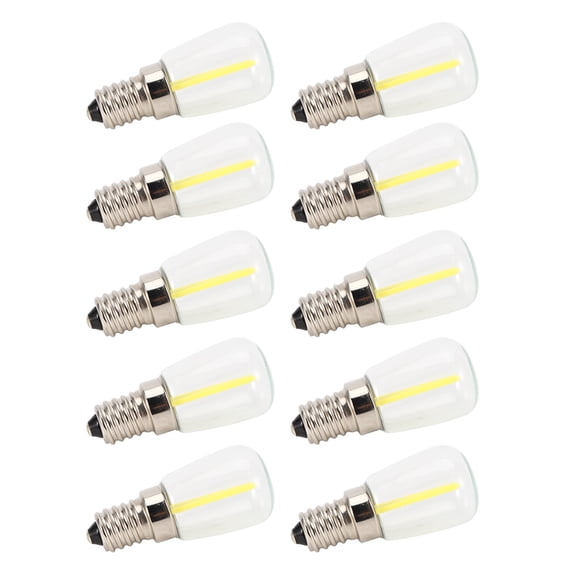 NFTIGB 10-Pack Mini E14 LED Light Bulbs 1.5W (15W Equivalent) Candelabra Base 110V Warm White Chandelier Wall Lamp Household Lighting (2.4 in / 6 cm Length, 1.0 in / 2.5 cm Width)