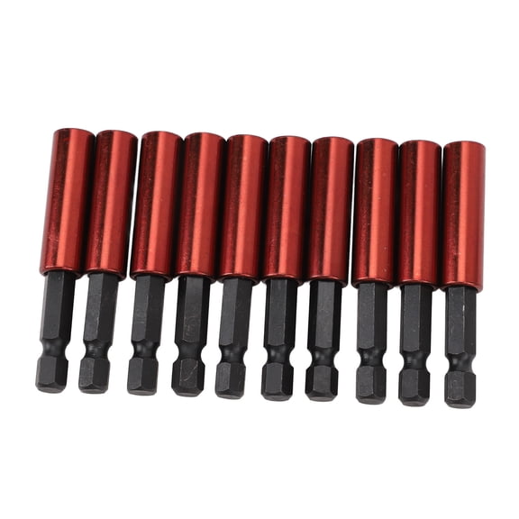 NFTIGB 10 Pieces Long Screwdriver Bits Magnetic Socket Drill Bit Holder Set, 1/4 Inch Hex Extension Rod 60mm Length (2.4 inches / 6 cm), CrV Steel Hex Bit Socket Set for Hand Tools and Power Drills