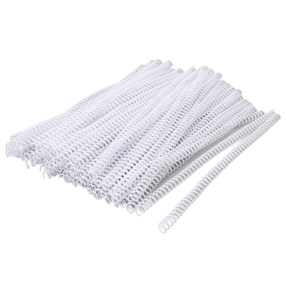 NFTIGB 100 Count Spiral Binding Coils 8mm 5/16 inches (0.8 cm) Diameter 48 Loops 4:1 Pitch Plastic Binding Spines 40 Sheets Capacity A4 Paper White Office Stationery Supplies