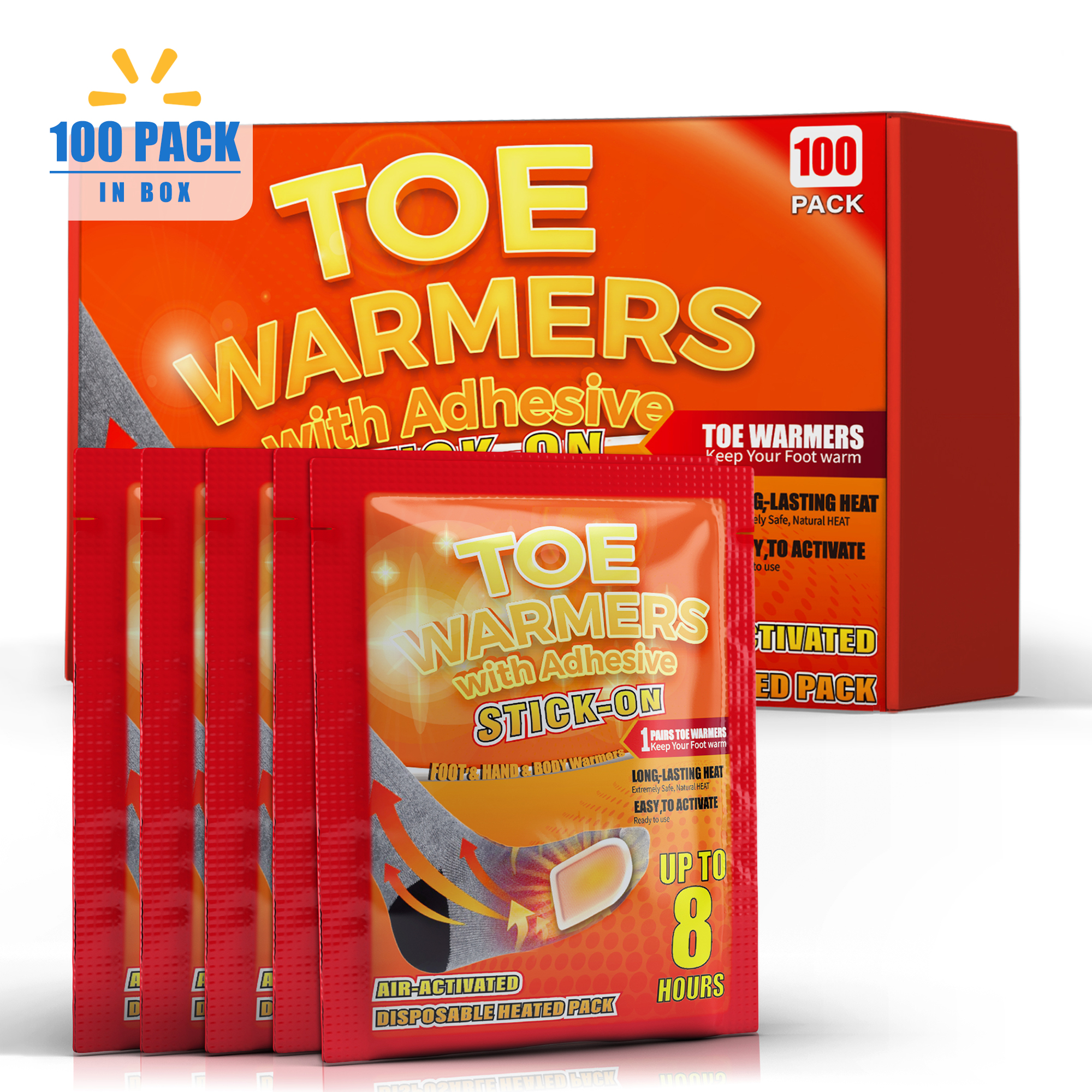 5 Pack HotHands ToastiToes Toe Warmer up to 8 Hours Safe Max Heat