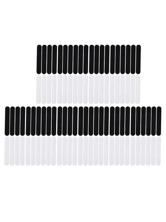 100 Pcs Hat Sweat Liner Black and White Breathable Non Woven Fabric Cap Hat Sweat Absorber Sticker Pads for Sports Fitness Outdoor Activities 9.25x1.45 inches / 23.5x3.7 cm