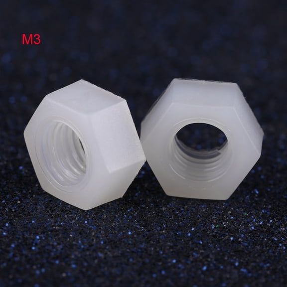 NFTIGB 100 Pcs M3 Nylon Hex Nut Metric Thread Hexagon Fastener Professional Hardware For Industrial Construction White Assorted Pieces Rust Resistant Secure Hold Easy Installation Replacement Parts