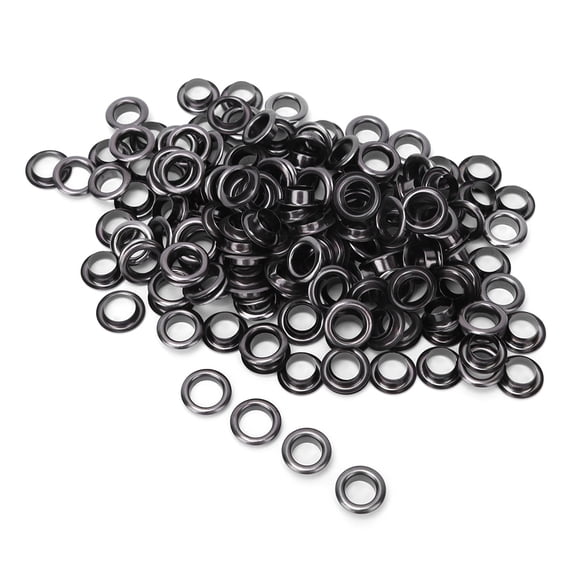 NFTIGB 100 Sets 8mm (0.3 in) Grommet Kit Metal Eyelets Rivets Brass Eyelet for Shoes Bag Clothes Accessories, Gun Color