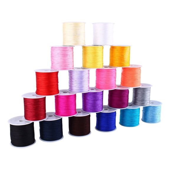 NFTIGB 100M / 109 Yards Nylon Chinese Knot Cord, 0.8mm Macrame Thread String for Jewelry Making and Crafting, Red