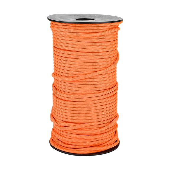 NFTIGB 100m 9 Strands 4mm Heavy Duty Parachute Cord Lanyard String Cloth Line Camp Rope (Orange), 328ft / 100m Climbing Paracord Outdoor Survival Rope for Camping and Tent Fastening