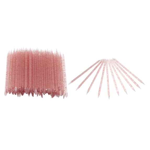 NFTIGB 100pcs Disposable Nail Cuticle Pusher Kit, Double Ended Manicure Pedicure Sticks in Red, Plastic Nail Care Tool for Cleaning & Pushing (4.33 inches / 11 cm)