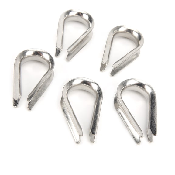 NFTIGB 10MM Stainless Steel Marine Wire Rope Clamp Cable Protective Ring Thimbles Clip 5-Pack for Boat Rigging 10mm / 0.39 inches