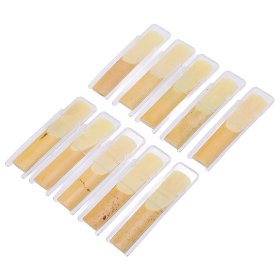 NFTIGB 10PCS Tenor Saxophone Reeds B Flat Strength 2.5 Natural Odorless Non Toxic Uncut Woodwind Accessories for Musicians and Beginners, 10 Count Pack