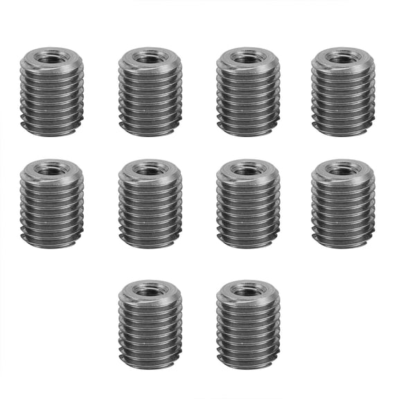 NFTIGB 10Pcs Male Thread Nut Stainless Steel Extension Fastener Slotted Sleeve Repair Tool Insert Nut Female M6x1 Male M12x1.5 Length 14mm / 0.6 inch Hardware Fix