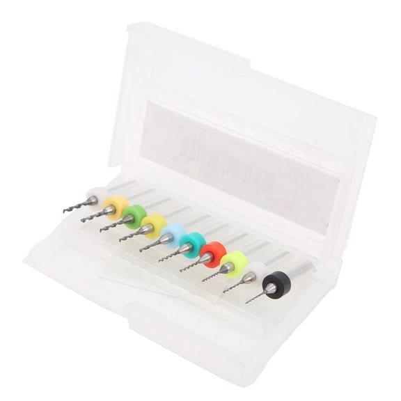 NFTIGB 10Pcs Mini Twist Drill Tungsten Steel Circuit Board Repairing Engraving Spiral Bit Set 0.6-1.5mm