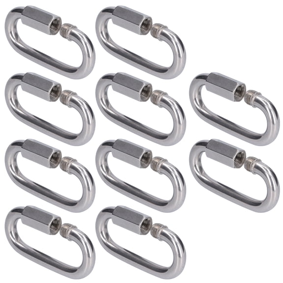 NFTIGB 10Pcs Quick Link Connector 304 Stainless Steel Locking Chain Carabiner Threaded Connector for Rigging, Camping and Outdoor Repair (Size M3.5)