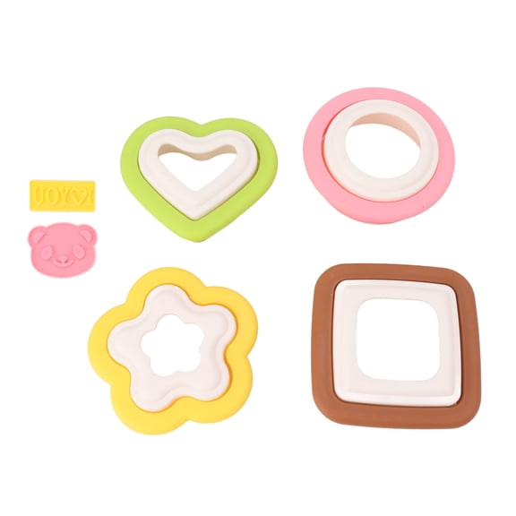 NFTIGB 10Pcs Sandwich Cutter Mold Set Detachable Flower Heart Round Baking Toast Biscuits Mould, 9.84 in / 25 cm