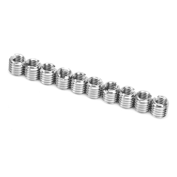 NFTIGB 10Pcs Stainless Steel Thread Inserts, M4x0.7mm Female to M6x1mm Male Thread Reducing Nut Repair Fastener Hardware Set (0.24 inches / 6 mm Length)