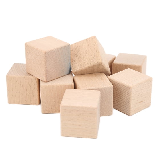 NFTIGB 10Pcs Unfinished Wooden Blocks 1.57 inches / 4 cm Smooth Durable Sturdy Uniform Size Small Wood Cubes for Crafts DIY Home Decor